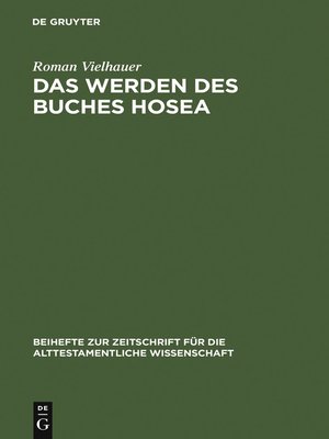 cover image of Das Werden des Buches Hosea